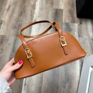 Madison West Mini Dome Shoulder Bag Tan
